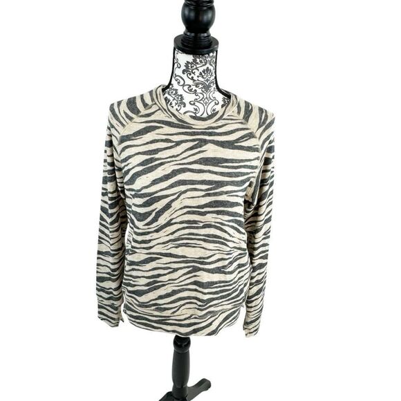 LNA Revolve Jillyan Zebra Print Raglan Sweatshirt Top - Picture 1 of 8